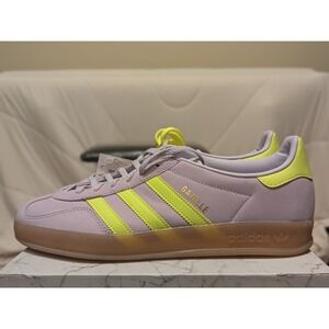 adidas Gazelle Indoor Women Shoes 11 Silver Dawn /‎ Solar Yellow / Gum